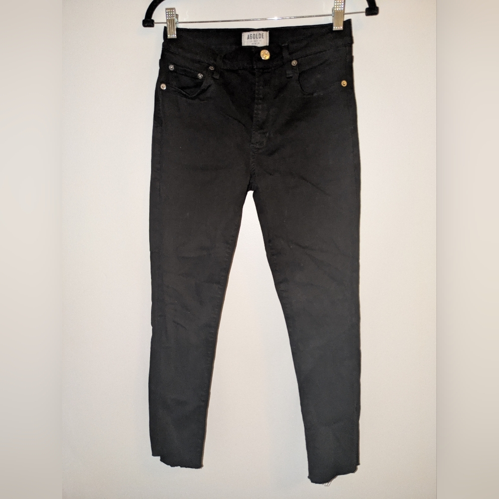 Agolde Sophie Crop High Waist Rise Skinny Jean Black Size 28 Stretchy Comfy $158 - Picture 5 of 8